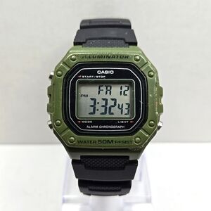 Mens Casio Illuminator Watch 43mm Day Date Chrono Alarm 3224 W-218H New Battery